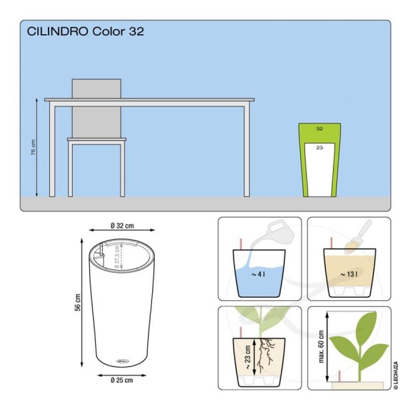 Кашпо Lechuza Cilindro Color