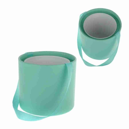 Коробка-ваза Mint Blue со вставкой из искусственной кожи
