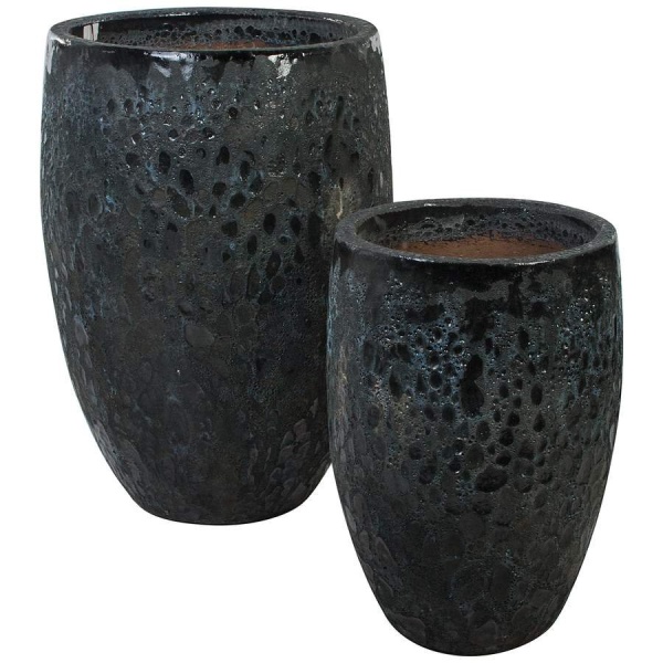 Высокий горшок для цветов S-black 