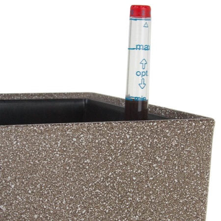 Пластиковое кашпо с автополивом Crater Stone brown