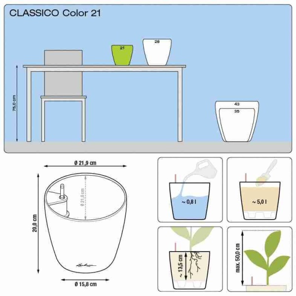 Кашпо Lechuza Classico Color