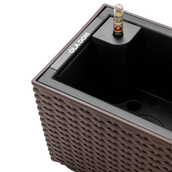 Прямоугольное кашпо OLA DOM RATTAN 12 литров