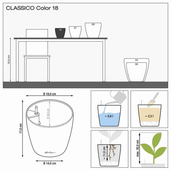 Кашпо Lechuza Classico Color