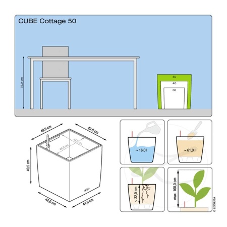 Кашпо Lechuza Cube Cottage