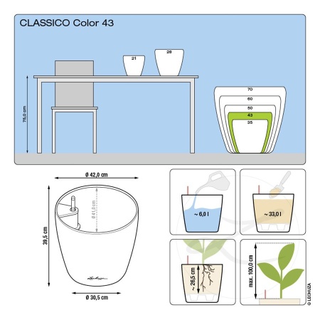 Кашпо Lechuza Classico Color