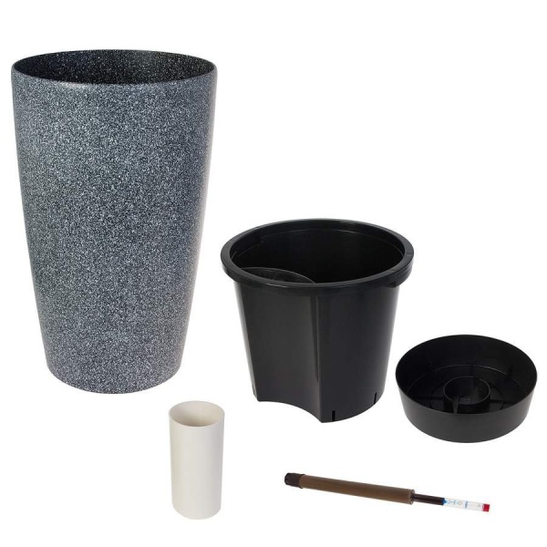 Пластиковое кашпо с автополивом Vase Stone
