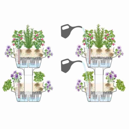 Соединители для 2-х ярусного кашпо Lechuza Cascada