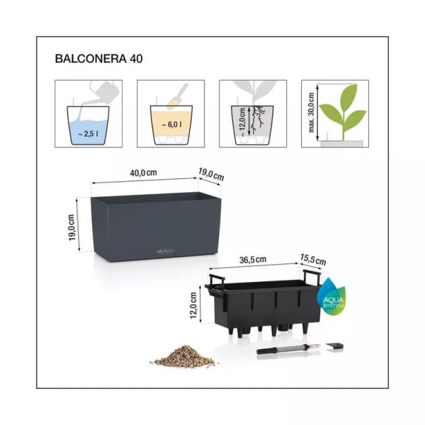 Кашпо Lechuza Balconera Color 40