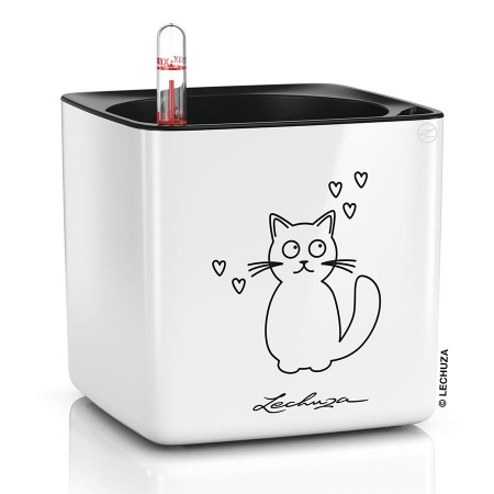 Кашпо Lechuza Cube Glossy Cat