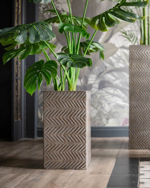 Высокий горшок Fossil wood Column