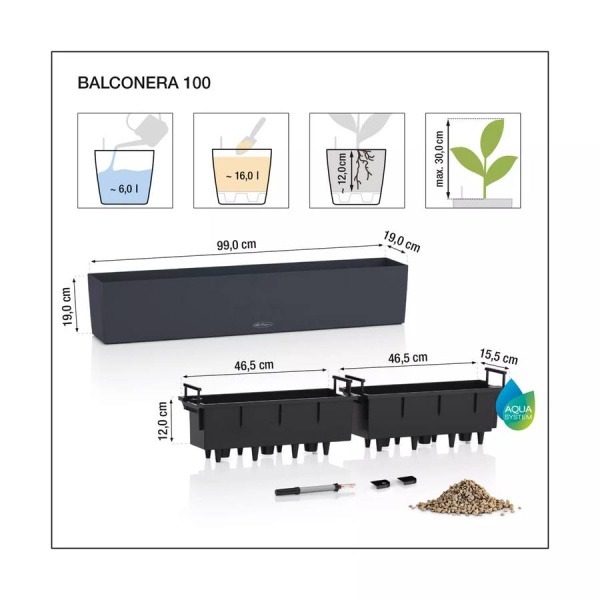 Кашпо Lechuza Balconera Color 100