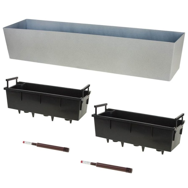 Пластиковое кашпо с автополивом Balcony Stone