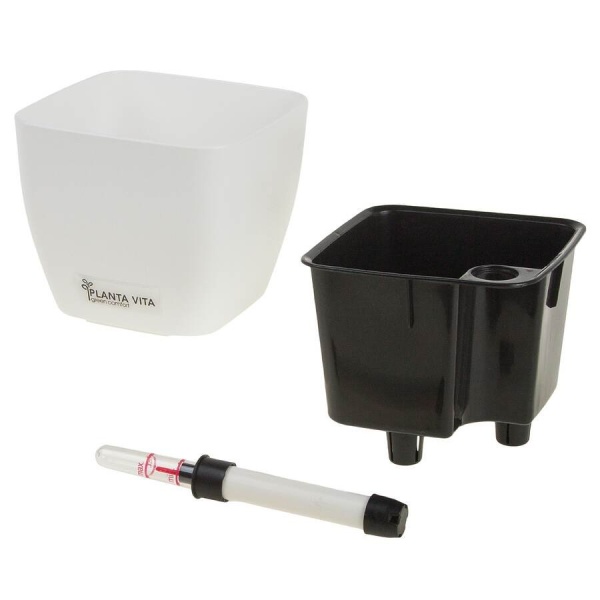 Пластиковое кашпо с автополивом Square Matt