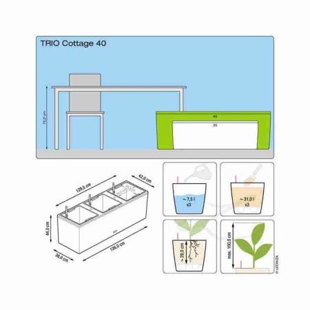 Кашпо Lechuza TRIO Cottage