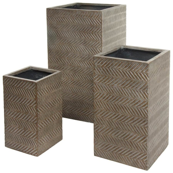 Высокий горшок Fossil wood Column