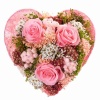 Стабилизированный букет Сердце 3 розы розовый