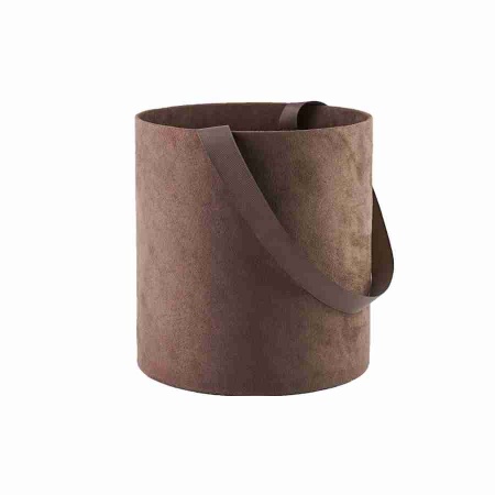 Коробка-ваза Brown со вставкой из искусственной замши