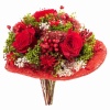 Стабилизированный букет Сердце 3 розы красный