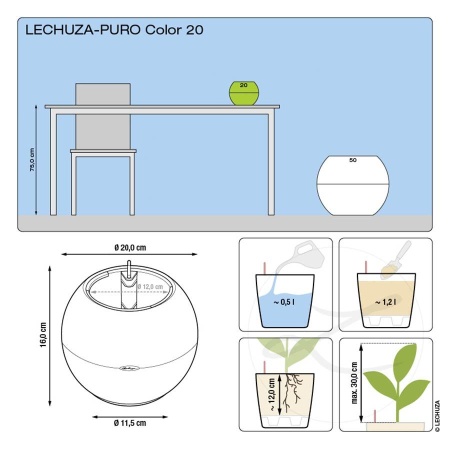 Кашпо Lechuza Puro Color