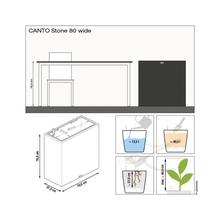 Кашпо Lechuza Canto Stone wide