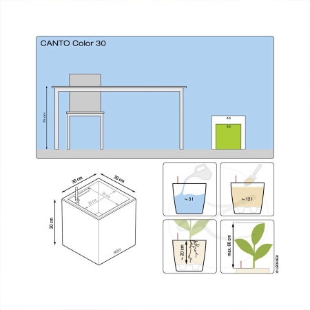 Кашпо Lechuza Canto Stone low