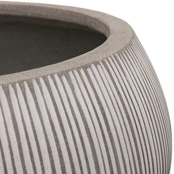Кашпо Nobilis Marco "Vertical stripes white glazed Jaze" (файкостоун)