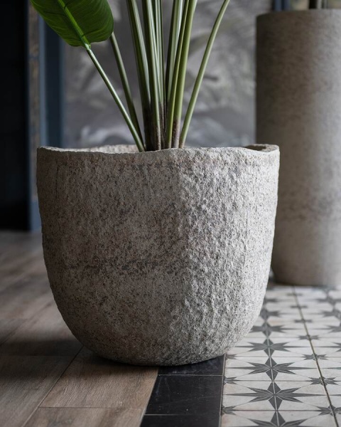 Высокий горшок вазон Sandy Cement