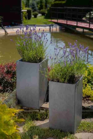 Цветочный горшок Square Plain Grey high