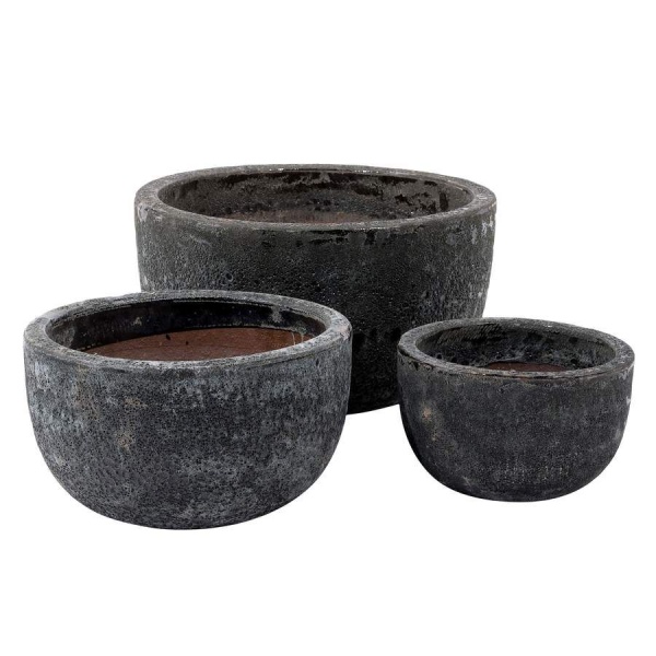 Горшок для цветов S-black Round