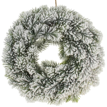 Венок еловый искусственный Заснеженный