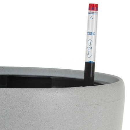 Пластиковое кашпо с автополивом Round Stone grey