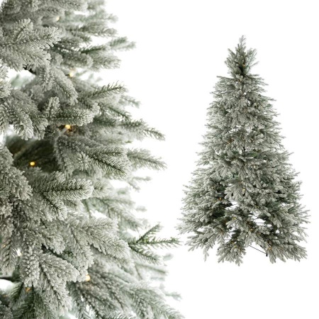 Ель искусственная заснеженная с лампочками 