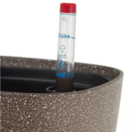 Пластиковое кашпо с автополивом Crater Stone brown